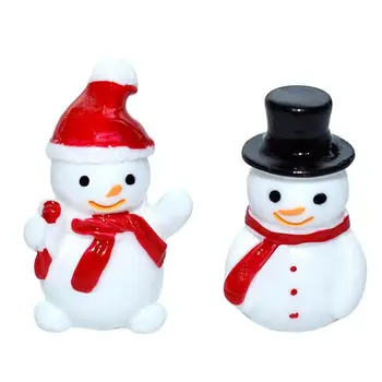 10 шт. Мини-фигурки снеговика, украшения для снеговика из смолы, Забавные Рождественские поделки, милые настольные украшения для украшения дома