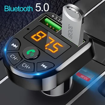 Автомобильный FM-передатчик Беспроводной Bluetooth 2 USB 5V/2.1A И 1.0A Зарядное Устройство MP3-плеер Комплект Громкой связи 2,4 ГГц-2,48 ГГц Автомобильный MP3-плеер
