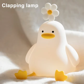 Атмосферный светильник Cute Duck, USB-зарядка, лампа для детской, сенсорное управление с регулируемой яркостью 3 для украшения спальни