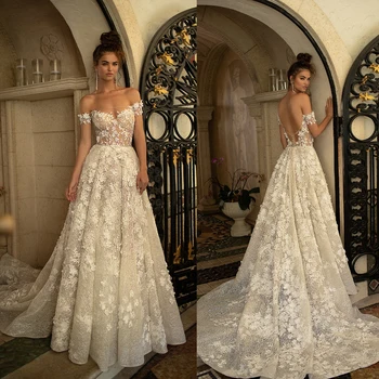 Великолепные свадебные платья трапециевидной формы с коротким рукавом, свадебные платья с аппликацией на заказ, Vestido De Novia