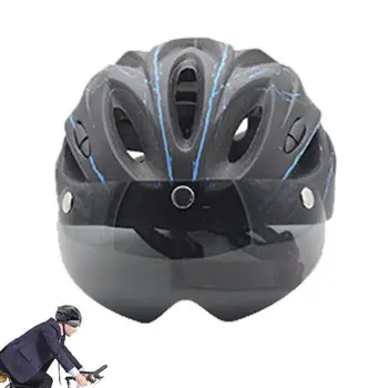 Велосипедные шлемы с магнитными очками, велосипедные шлемы для шоссейных и горных велосипедов Для взрослых, Регулируемые велосипедные шлемы для шоссейных и горных велосипедов