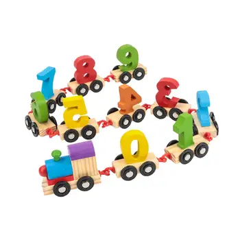 Деревянная игрушка с номером поезда, обучающая игрушка для мальчиков и девочек, детей 1, 2, 3 лет