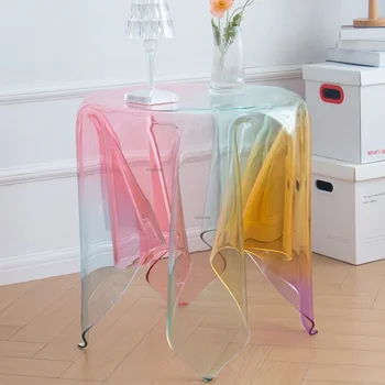 Журнальный столик из пластика скандинавского цвета для мебели в гостиной, диван-приставной столик для маленькой квартиры, Домашний Балкон, Маленькие круглые столики