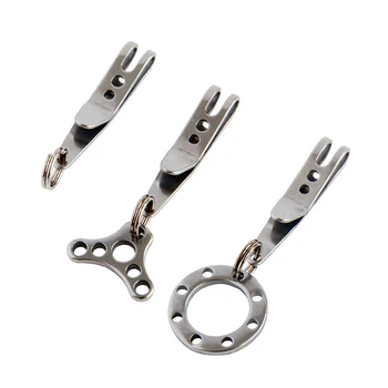 Левитационный брелок для ключей из нержавеющей стали, открытый Многофункциональный инструмент для ключей с крючком и пряжкой EDC, Мини-металлический брелок для ключей, подвешенный на талии.