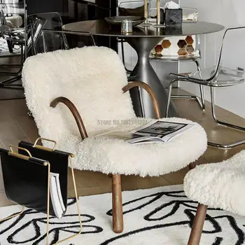 Односпальный диван-кресло из массива дерева, Ленивый стул, простая домашняя спальня, Дизайнерское кресло для отдыха, Акцентное кресло, стул для спальни