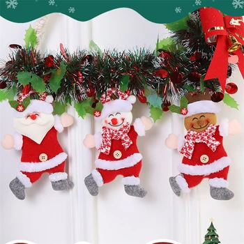 Рождественская кукла-подвеска из ткани, рождественский подарок своими руками, Санта-Медведь, подвески в виде снеговика для рождественской елки, украшения для дома