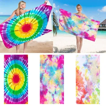 Квадратное пляжное полотенце из микрофибры, краситель для галстуков, квадратное пляжное полотенце из ультратонкого волокна, материал для полотенец, восстанавливающий реквизит для йоги, Пробковая йога